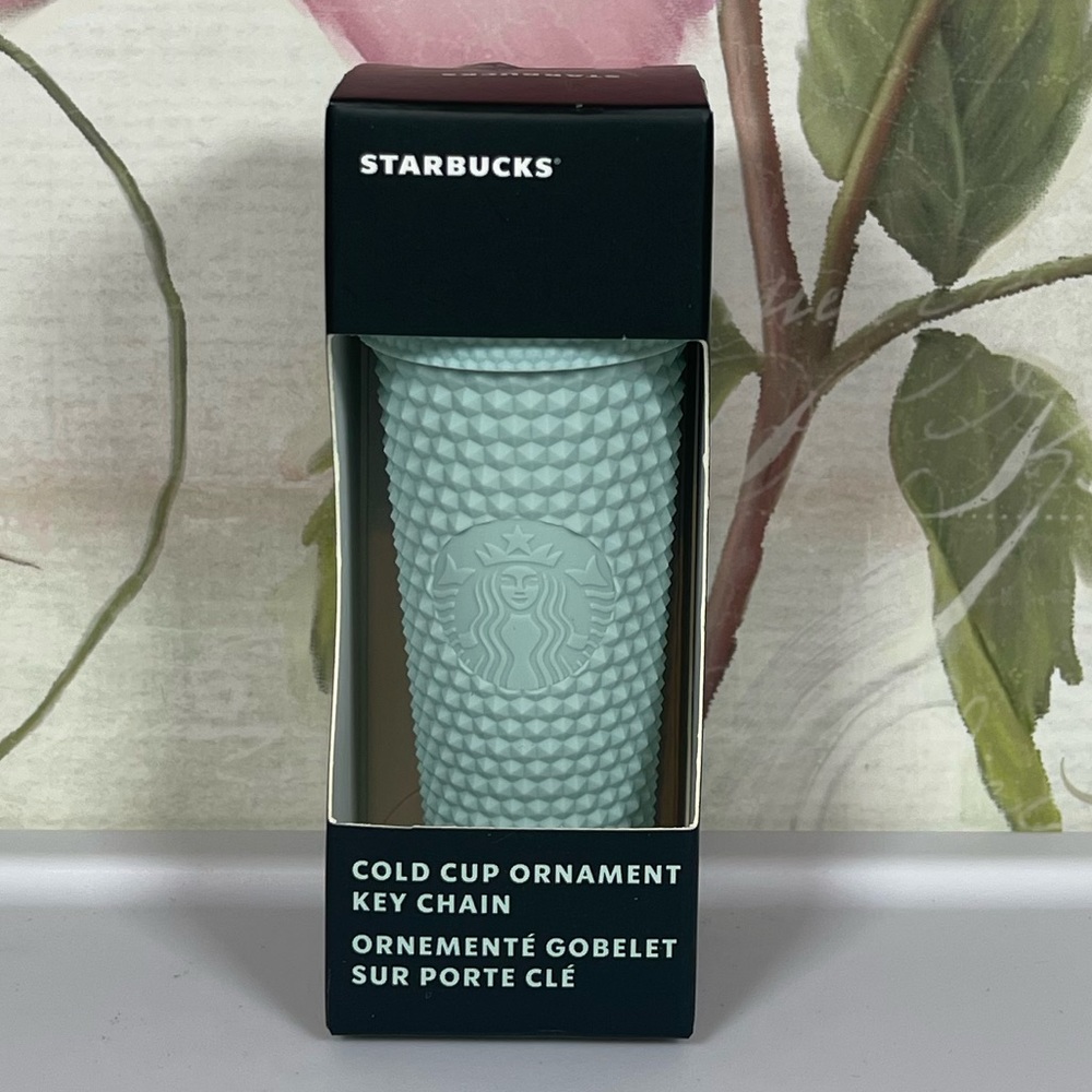 Starbucks Matte Mint Studded Mini Tumbler Keychain Ornament